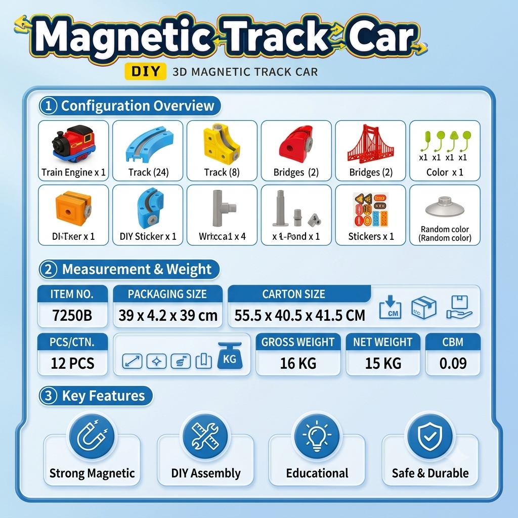 Maglev Anti-Gravity Magnetic Levitation Train & 3D Race Track Set